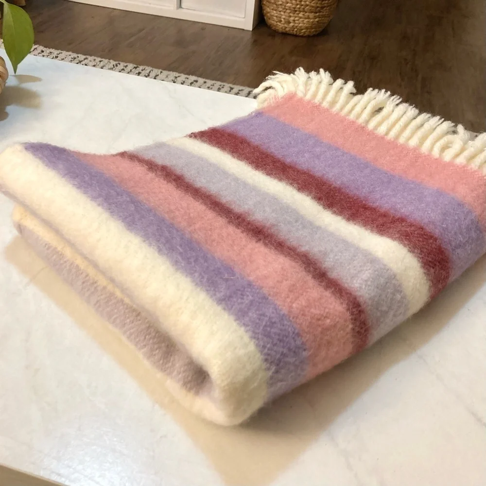 Vtg 1970s BRITA SEPPA Finland RIIKKA Wool Travel Blanket Scarf Shawl Wrap Throw